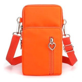 Bolsa Feminina Liquidação Porta Celular Carteira Transversal Cor Laranja