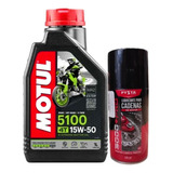 Aceite Motul 5100 15w50 Litro + Lubricante De Cadenas 120ml