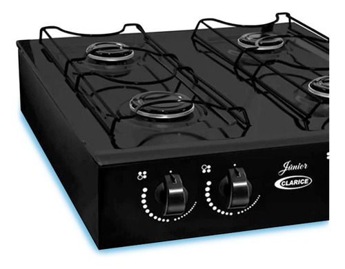 Fogão Cooktop Gás Clarice Júnior 4b Preto E Preto