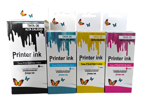 Kit 4 Tintas Compatible Con Brother D60bk Bt5001 Dcp 520 