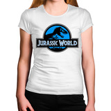Camiseta Feminina Jurassic Park Logo Azul