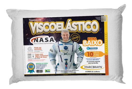 Travesseiro Nasa Extra Baixo 10cm - Capa Removível