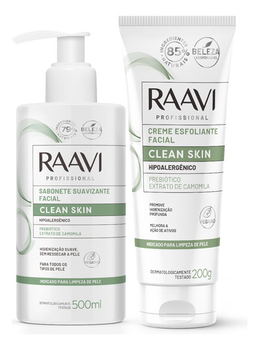 Kit Limpeza De Pele Esfoliante E Sabonete Higienizante Raavi