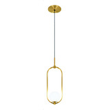 Luminária Pendente Minimalista Decoração Luxo Dourada 1701 Cor Marrom