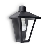 Farol Trapezoidal De Pared Para Exterior Jardin Led Negro