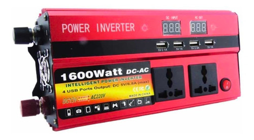 Inversor De Voltaje 12 Volt A 220 V 1600 Watt, 4 Usb P/ Auto