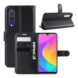 Kit Compatível Com Xiaomi Mi A3 Capa Carteira + Película 3d 