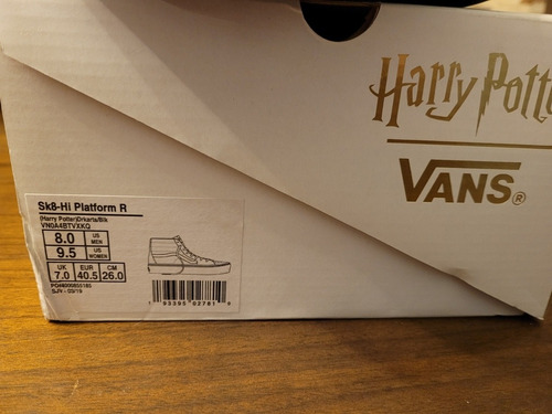 Vans Harry Potter Mortifagos En Caja Originales 26 Cm 