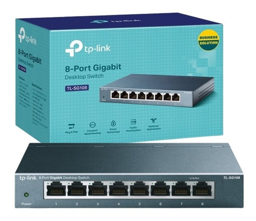 Switch Gigabit 8 Puertos Red Rj45 Tp-link Metalico Tl-sg108