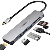 Hubs Usb Adaptador Multipuerto Usb C Hub - Dongle De Alumini