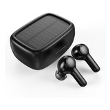 Audifonos Bluetooth Con Estuche De Carga Solar Negro