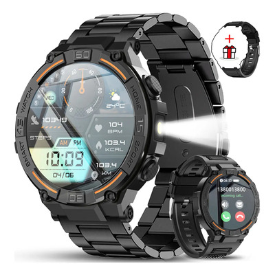 Reloj Inteligente Hombre Smartwatch Militar Deportivo 1.52 Llamada Bluetooth Jooeniok Aire Libre Reloj Ip67 Impermeable Compatible con iOS y Android Correa Doble Negro | Envío gratis