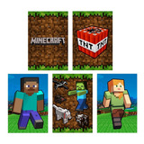 Quadrinhos Minecraft Kit 5 Peças 20x30cm Decoração Jogo