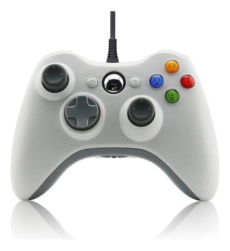 Joystick Seisa Para Xbox 360 Windows Cable Usb Vibra Blanco