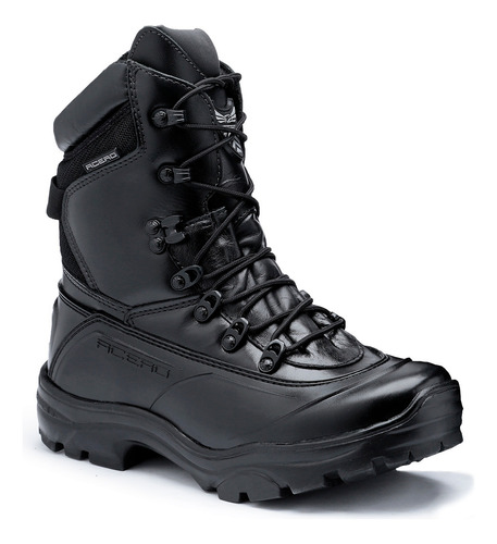 Bota Militar Couro Legitimo Exercito Tático Cano Longo