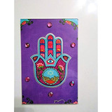 Iman De Hamsa Con Pedreria Acrilica 4 En X 6 En Regalo De