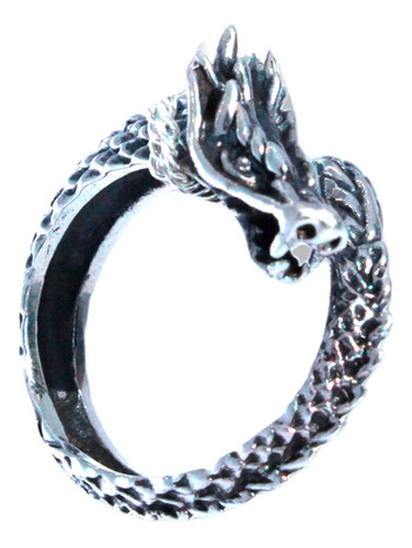 Anillo Hombre Joyeria Plata Ley 925 Dragón Ajustable 