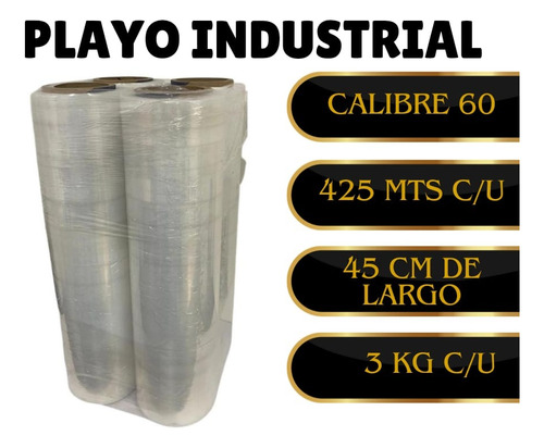 4 Rollos De Playo Emplaye De 45cm Con 425mt C/u C60 3kg C/u 