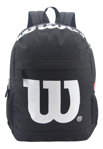 Mochila Escolar Urbana Universitaria Wilson Bolso Unisex Color Gimnasio Gym Negro