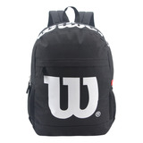 Mochila Escolar Urbana Universitaria Wilson Bolso Unisex Color Gimnasio Gym Negro