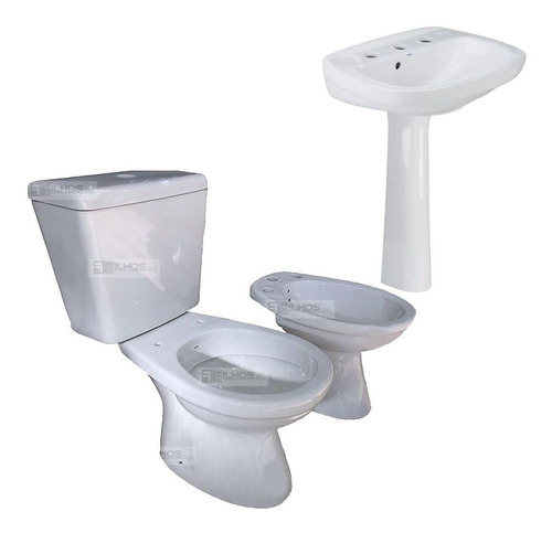 Combo Inodoro Italiana Roca Bidet Columna Lavatorio