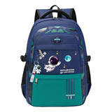 Mochila Ortopédica Infantil, Astronauta, Impermeável, Cor Verde