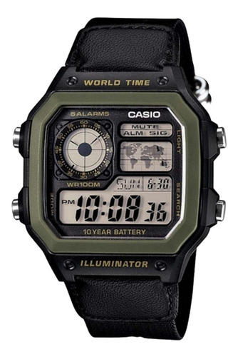 Relógio Casio Masculino Quadrado Ae-1200whb-1bvdf