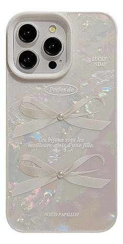 Funda Tridimensional Con Lazo De Perlas Para iPhone 14