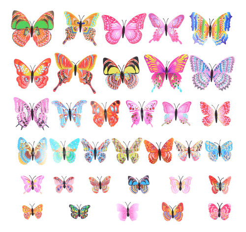 Adhesivo De Pared 3d Con Mariposas Artificiales Para Decorac