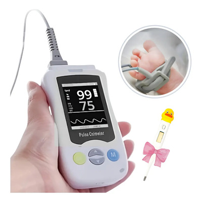 Oxímetro De Pulso Digital Pulsioxímetro Neonatal+termómetro Blanco | Meses sin interés