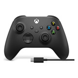 Controlador Sem Fio Microsoft Xbox One E Cabo Usb-c Cor Preta
