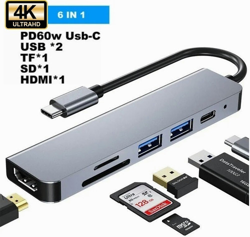 4k Type C Usb 3.0 Hd Pd To Hdmi Hub For Macbook
