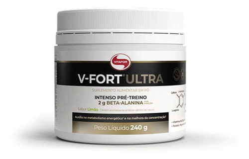 V - Fort Ultra  Pré Treino -  240g Limão - Vitafor