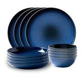 Set De Vajilla 12 Piezas Corelle Color Azul Marino En