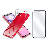 Carcasa Silicona Transparente Para iPhone 11 + Lamina Vidrio