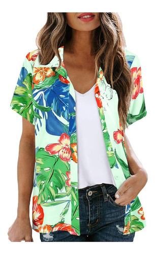 Blusa Mujer Y5 Cárdigan Hawaiano Estampado Floral Tropical 8