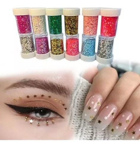 Kit 50 Potinhos Glitter Estrelinha Carnaval Atacadão