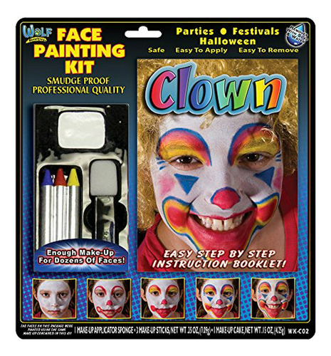 Kit De Pintura Facial De Payaso Wolfe