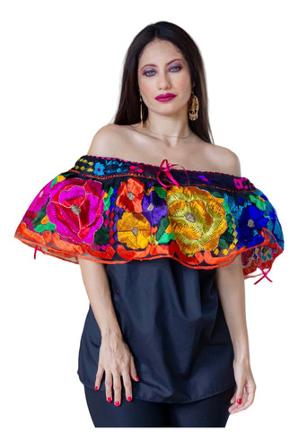 Blusa Chiapaneca Corzo Campesina Bordado Estambre Unitalla