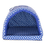 Cama Pet Cachorro Ou Gato Iglu Estampada Cor Azul