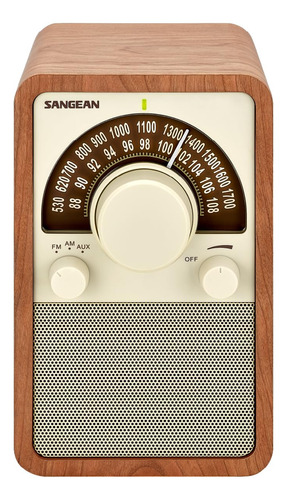 Radio Sangean Con Parte Superior De Madera Walnut