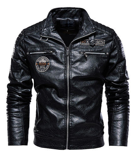 Chaqueta De Moto Pu Para Hombre Más Chaqueta De Piel Polar