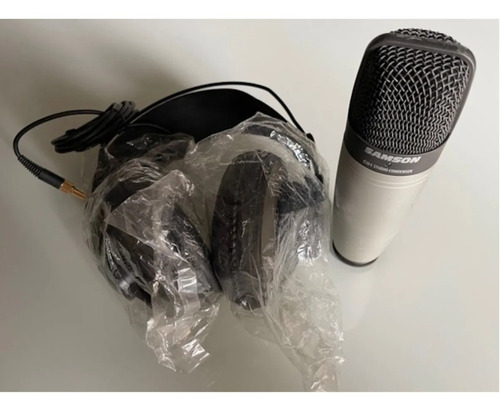 Microfone C01 Condensador E Fone Sr850 Profissional Samson