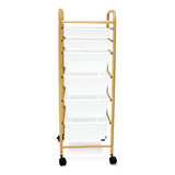 Carrito Organizador Multiusos Estética, Hogar 6 Niveles Color Blanco/dorado