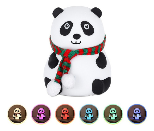 Lámpara Touch De Noche Led Panda Sensor Táctil Colores