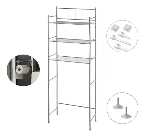 Mueble Organizador Sobre Inodoro 3 Estantes Metal Baño