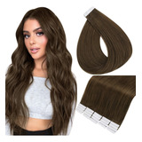 Extensiones De Cabello Natural Marron Con Cinta Adhesivadh