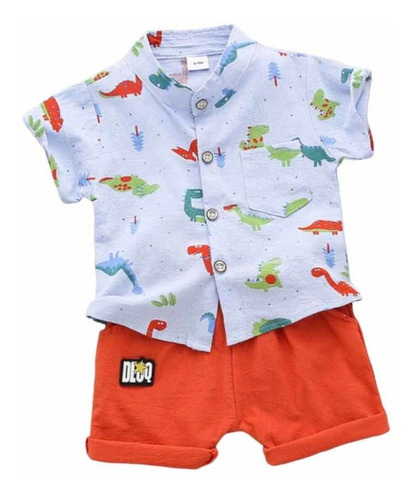 Camisa Y Short De Dinosaurio Para Bebé Niño Pantalon Corto