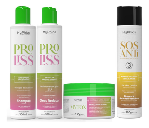 Escova Progressiva Proliss +btox Mytox 250g+sos 300g Myphios