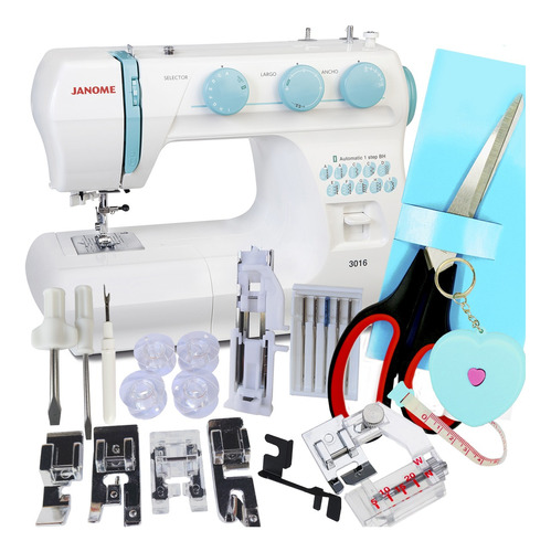 Janome 3016 + Tijera Y Metro De Regalo! Gtía 3 Años P/aregar